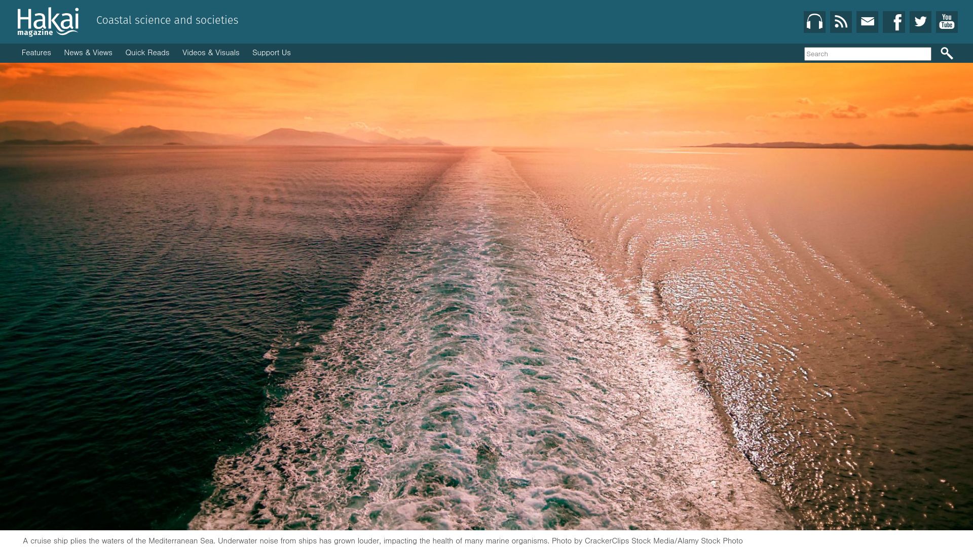 Screenshot of hakaimagazine.com: Quieting the Global Growl