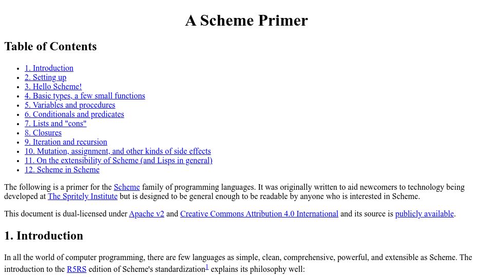 Screenshot of spritely.institute: A Scheme Primer