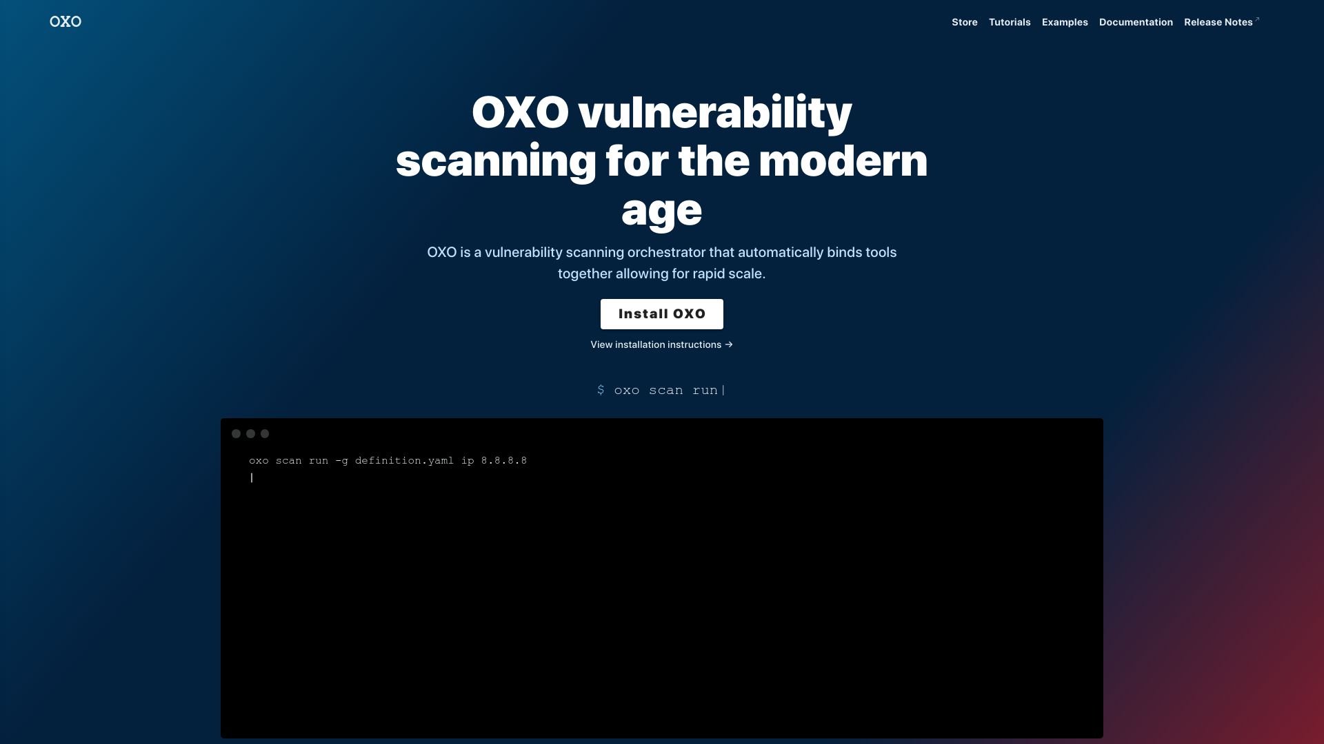 Screenshot of oxo.ostorlab.co: An open source vuln scanner in Python: OXO