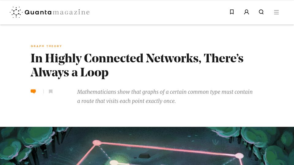 Screenshot of quantamagazine.org: In highly connected networks, there's always a loop