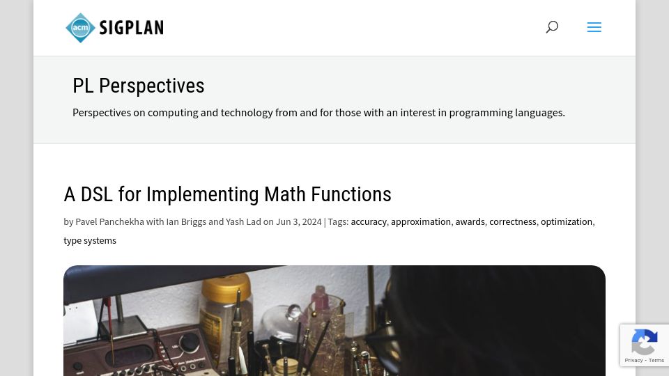 Screenshot of blog.sigplan.org: A DSL for Implementing Math Functions