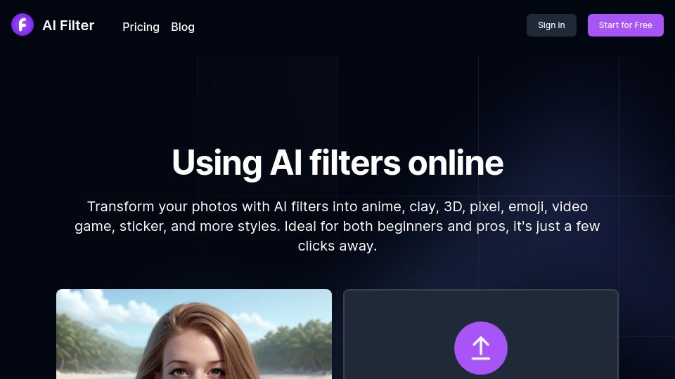 Screenshot of aifilter.net: AI Filter