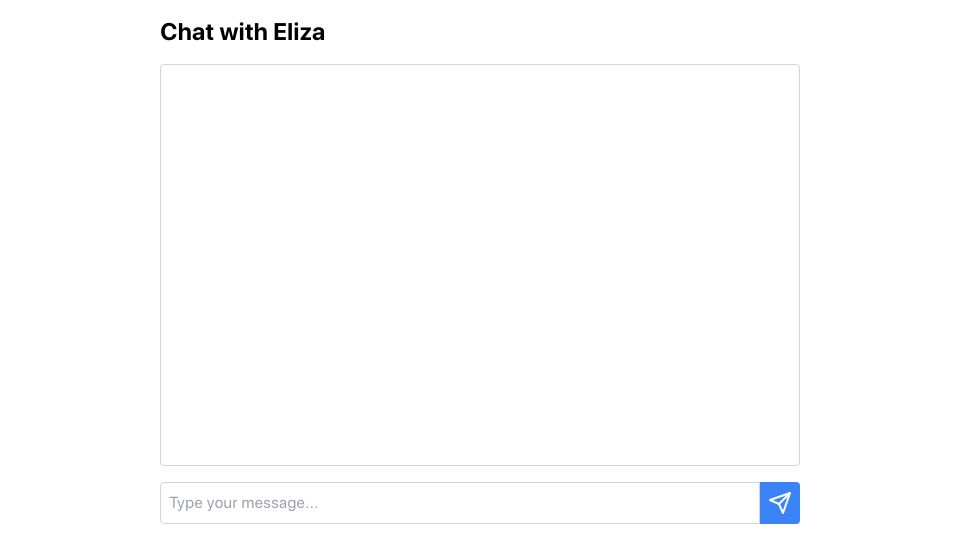 Screenshot of elizallm.com: Eliza chat with an OpenAI compatible API