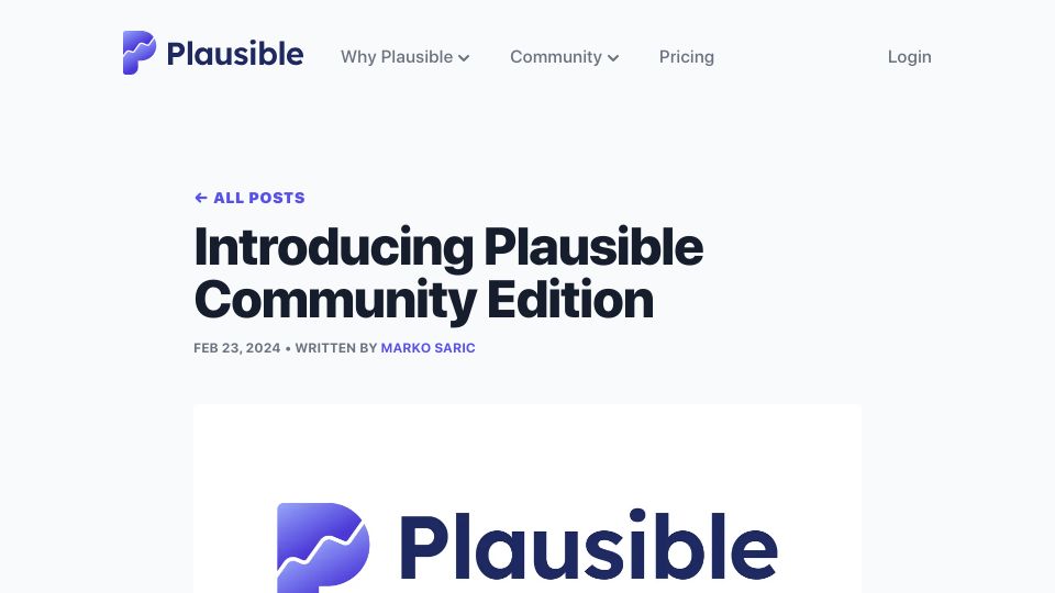 Screenshot of plausible.io: Plausible Community Edition