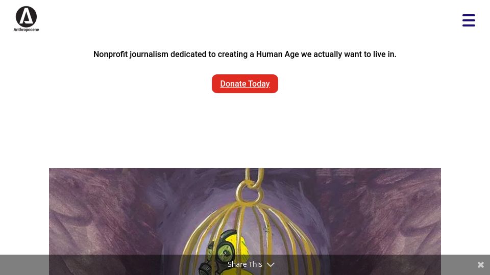 Screenshot of anthropocenemagazine.org: Cryptocurrency mining harms human health as much as traditional mining – study