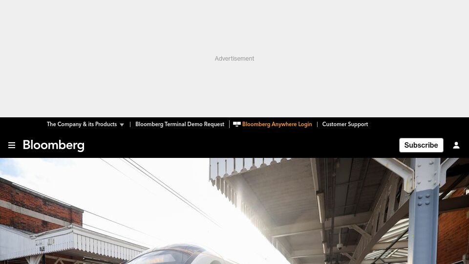 Screenshot of bloomberg.com: London, Paris, Seoul Show Commuting Power of Fast Regional Rail