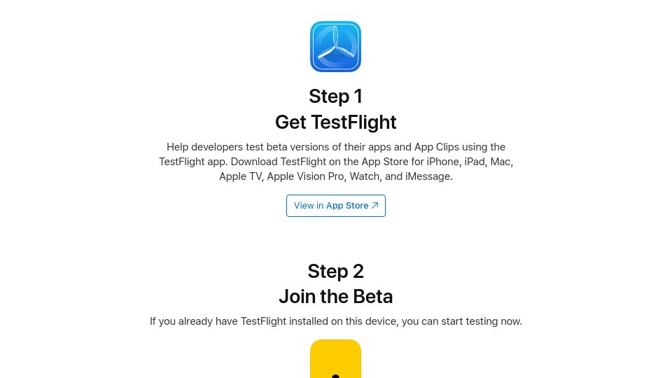 Screenshot of testflight.apple.com: Show HN: Click counter using iPhone volume buttons