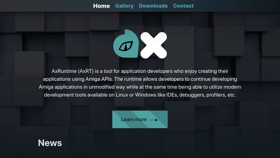 Screenshot of axrt.org: AxRuntime (AxRT): Creating Applications Using Amiga APIs