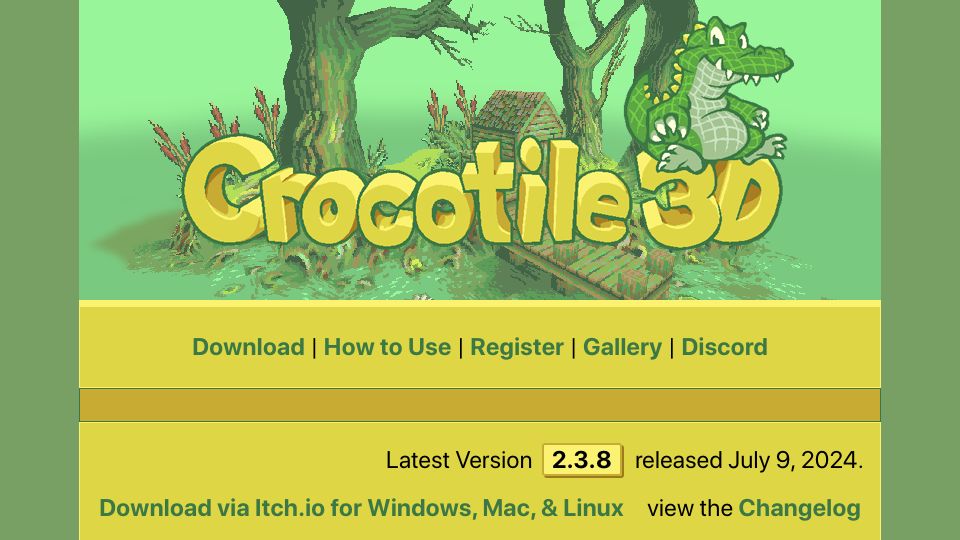 Screenshot of crocotile3d.com: Crocotile3D low poly modelling tool