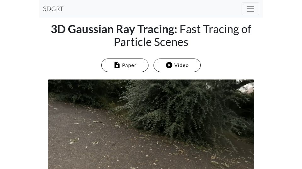 Screenshot of gaussiantracer.github.io: 3D Gaussian Ray Tracing: Fast Tracing of Particle Scenes