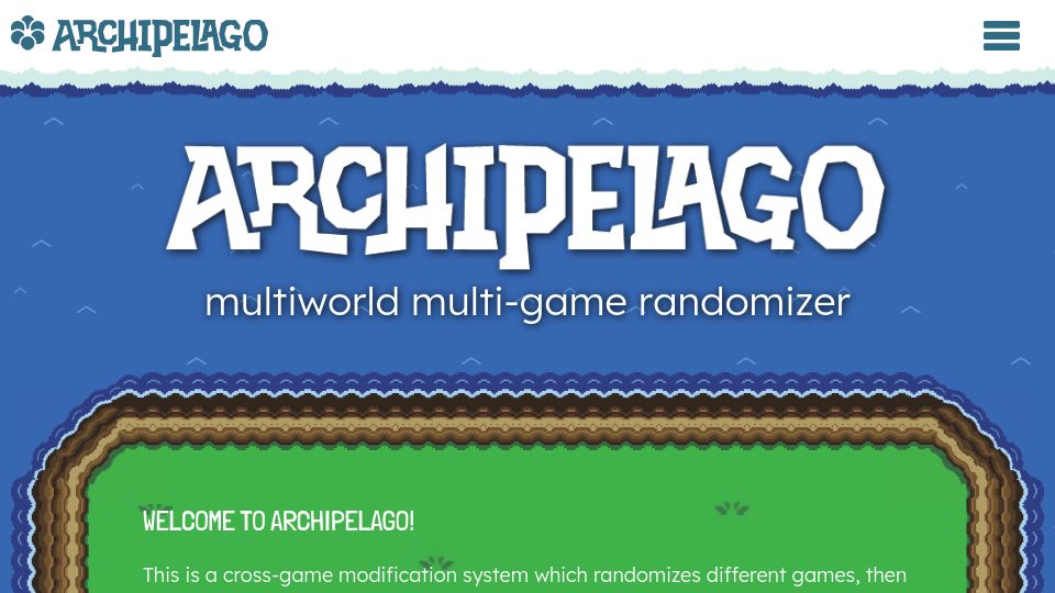 Screenshot of archipelago.gg: Archipelago: Multiworld Multi-Game Randomizer