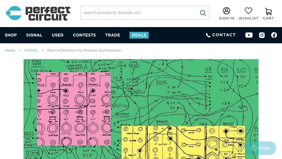Screenshot of perfectcircuit.com: Musical Notation for Modular Synthesizers