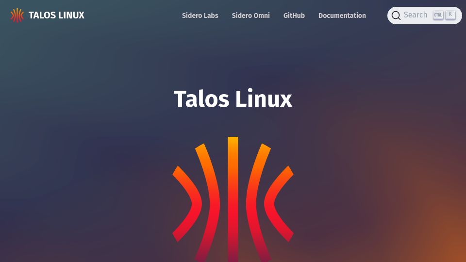 Screenshot of talos.dev: Talos: Secure, immutable, and minimal Linux OS for running Kubernetes