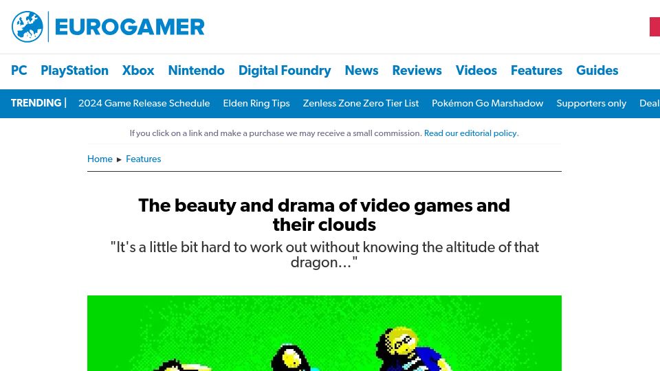Screenshot of eurogamer.net: Clouds in Video Games