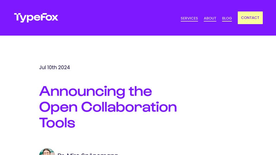 Screenshot of typefox.io: The Open Collaboration Tools