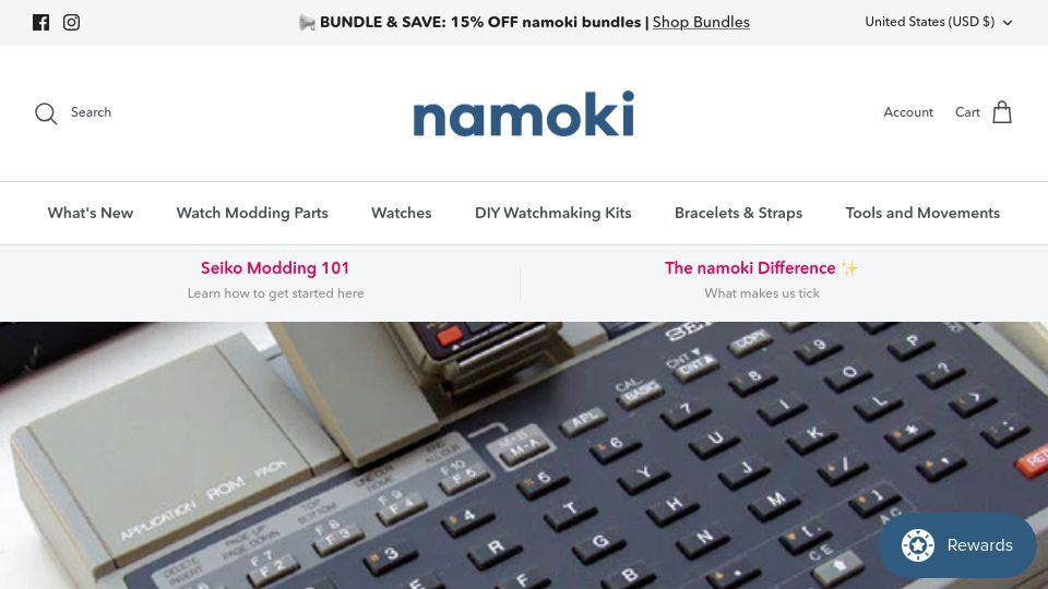 Screenshot of namokimods.com: Seiko Originals: The UC-2000, A Smartwatch from 1984