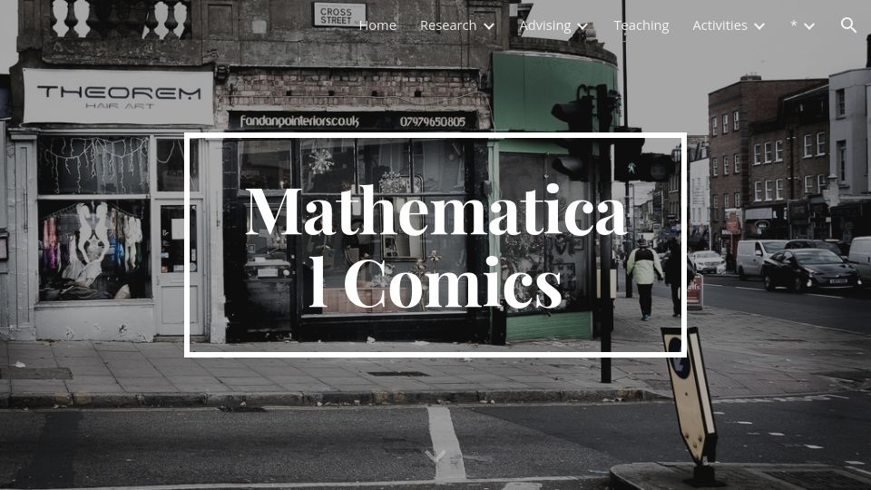 Screenshot of sites.google.com: Mathematical Comics: A Tour of Complex Analysis