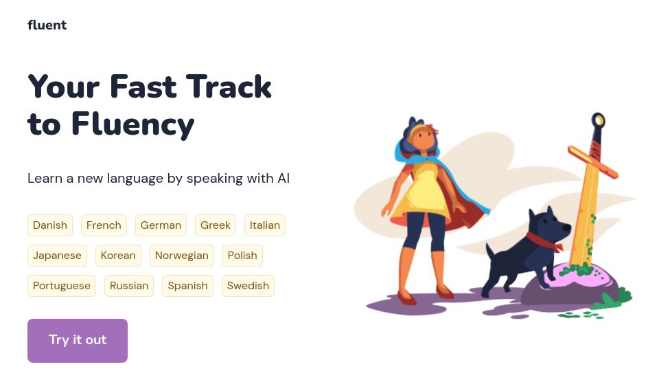 Screenshot of fluent.im: Show HN: Learn a new language by speaking with AI