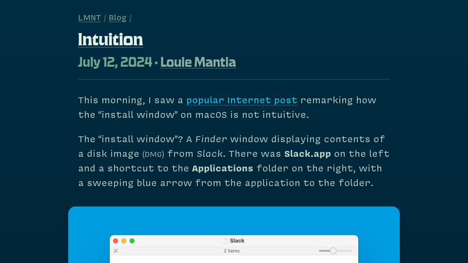 Screenshot of lmnt.me: Intuition