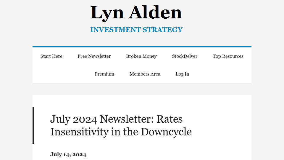 Screenshot of lynalden.com: Rates Insensitivity in the Economic Downcycle