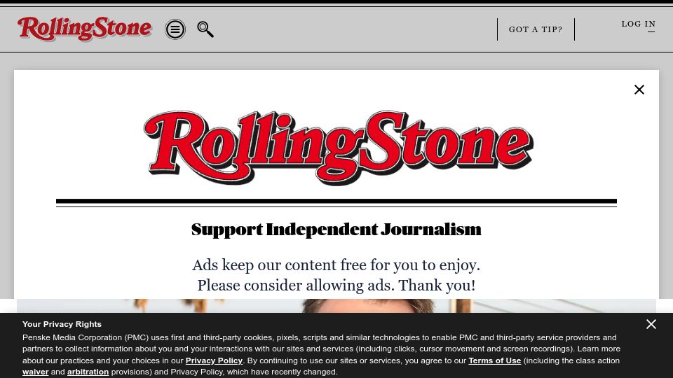 Screenshot of rollingstone.com: Evan Wright, 'Generation Kill' Author and Rolling Stone Contributor, Dead at 59