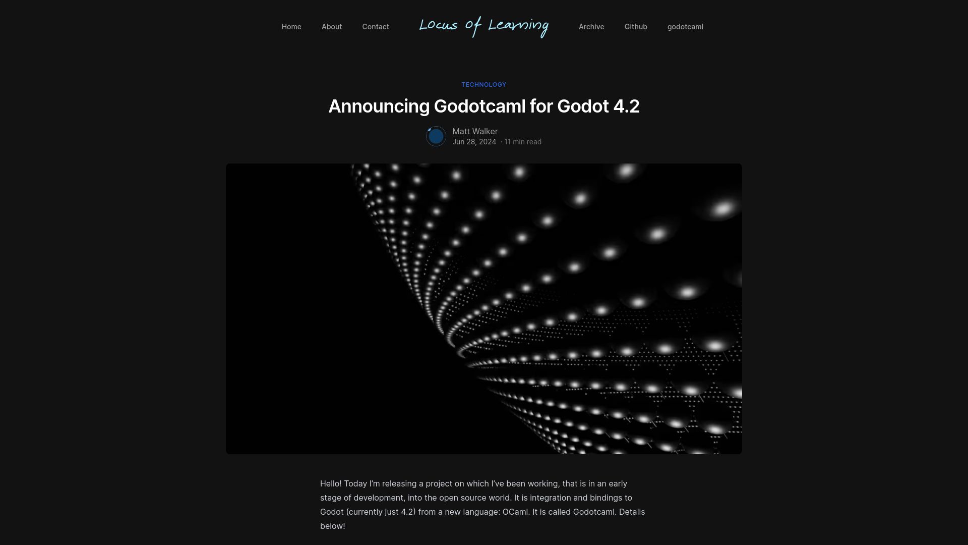 Screenshot of fizzixnerd.com: Godotcaml for Godot 4.2