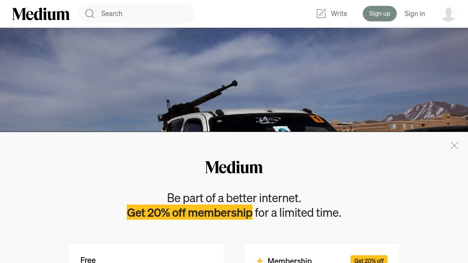 Screenshot of medium.com: The Toyota Pickup Truck Is the War Chariot of the Third World