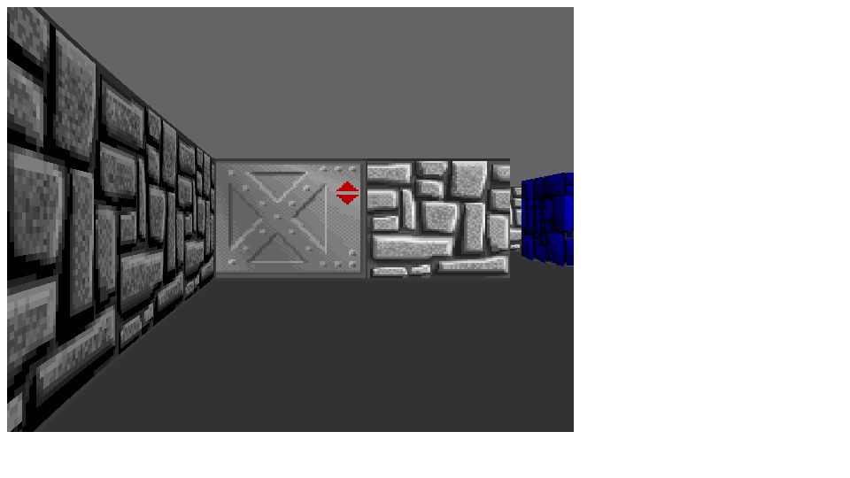 Screenshot of victorribeiro.com: Show HN: I accidentally crated a infinite level for a wolf 3D clone