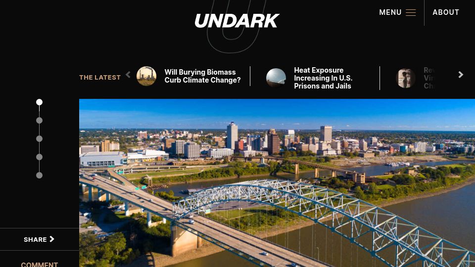 Screenshot of undark.org: The struggle to understand why earthquakes happen in America's heartland