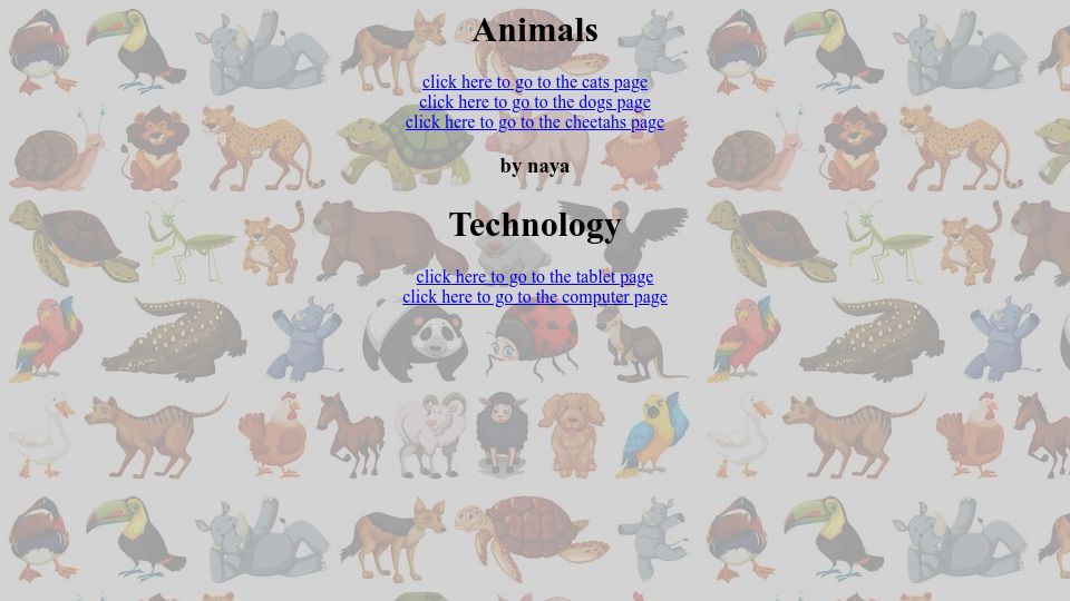 Screenshot of naya.lol: My daughter (7 years old) used HTML to make a website