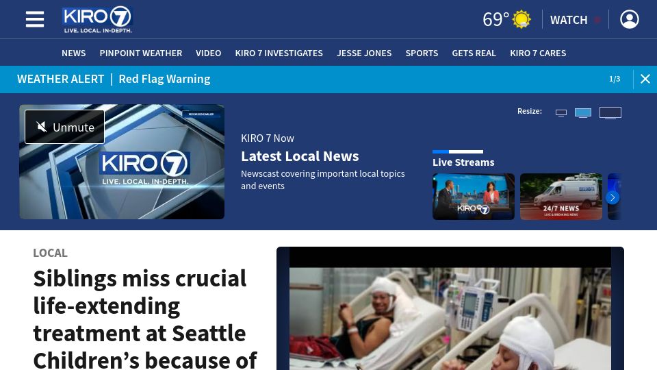 Screenshot of kiro7.com: Siblings miss crucial life-extending treatment because of CrowdStrike outage