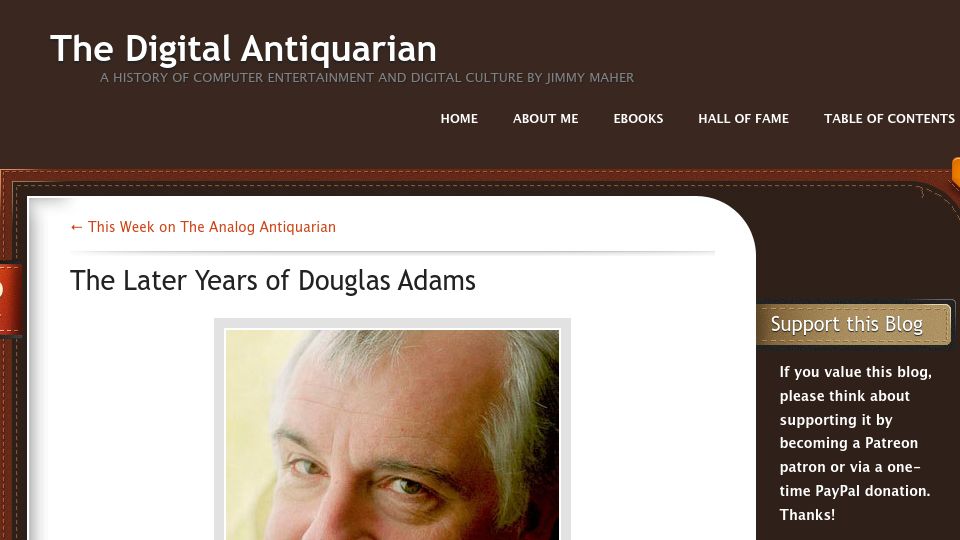 Screenshot of filfre.net: The Later Years of Douglas Adams