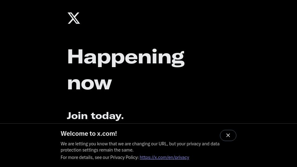 Screenshot of x.com: X.com refuses to open with Firefox strict tracking protection enabled