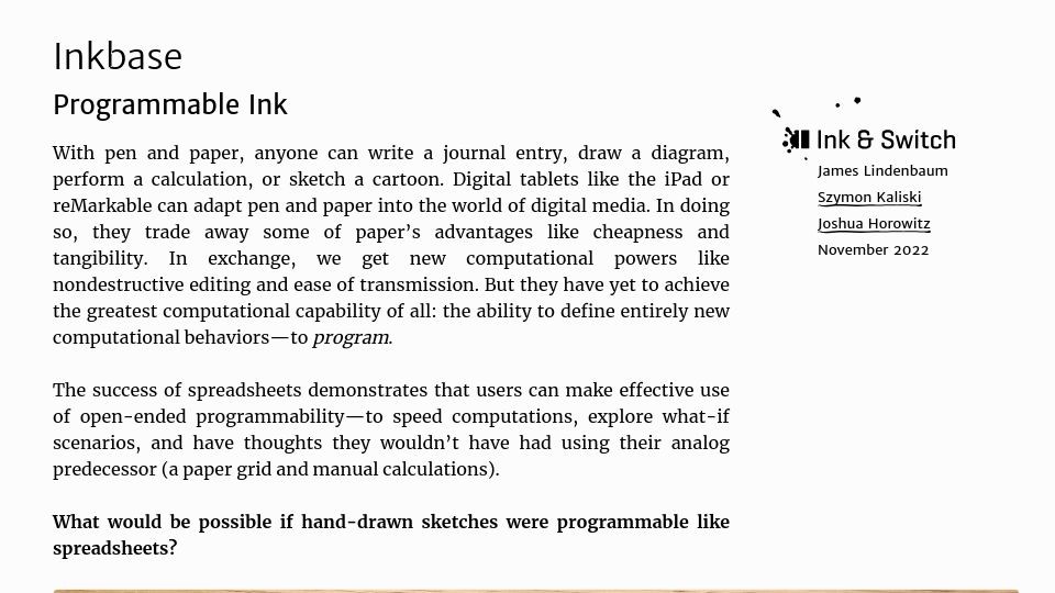 Screenshot of inkandswitch.com: Inkbase: Programmable Ink (2022)