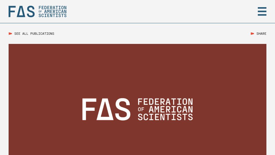 Screenshot of fas.org: United States discloses nuclear warhead numbers; restores nuclear transparency