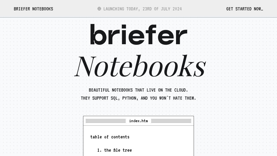 Screenshot of briefer.cloud: Show HN: Briefer – Multiplayer notebooks with schedules, SQL, and built-in LLMs