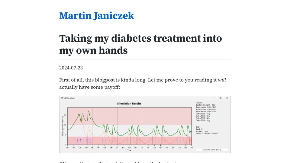 Screenshot of martin.janiczek.cz: Taking my diabetes treatment into my own hands
