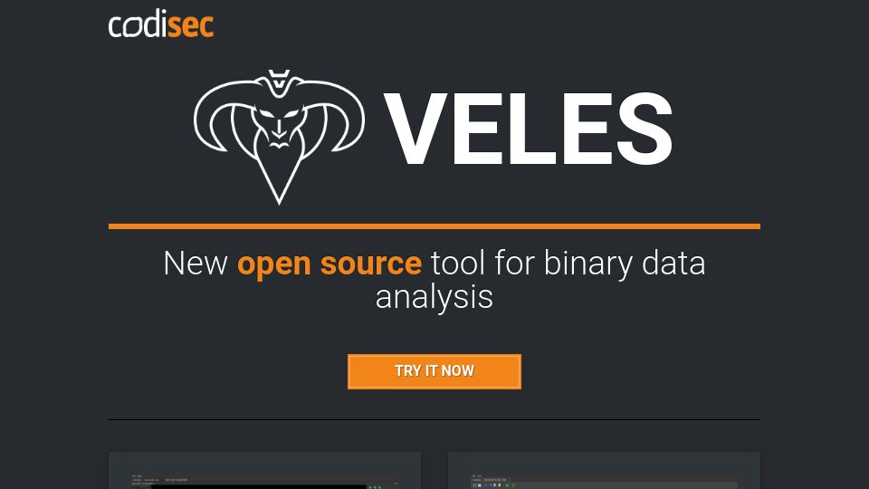 Screenshot of codisec.com: Veles: Open-source tool for binary data analysis