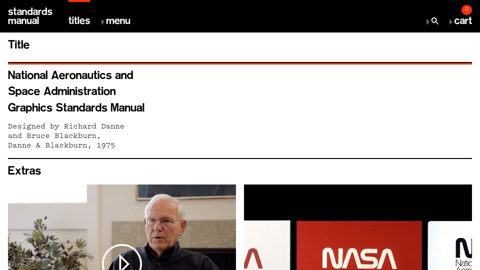 Screenshot of standardsmanual.com: NASA Graphics Standards Manual (1975)