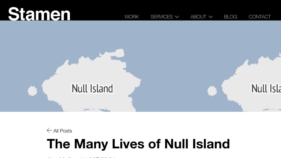 Screenshot of stamen.com: The Many Lives of Null Island