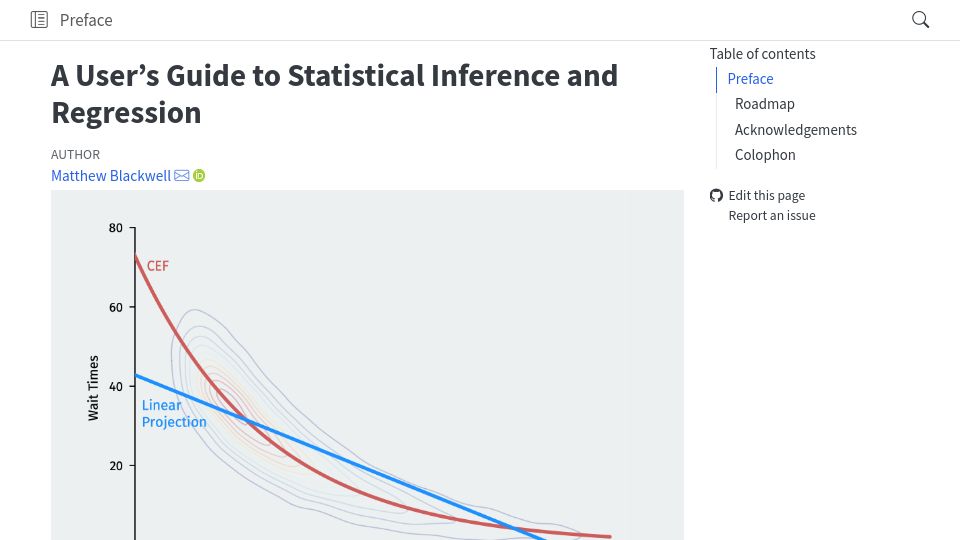 Screenshot of mattblackwell.github.io: A User’s Guide to Statistical Inference and Regression