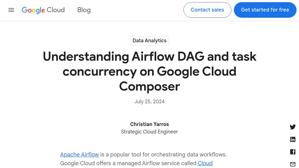 Screenshot of cloud.google.com: Understanding Airflow DAG and Task Concurrency on Google Cloud Composer