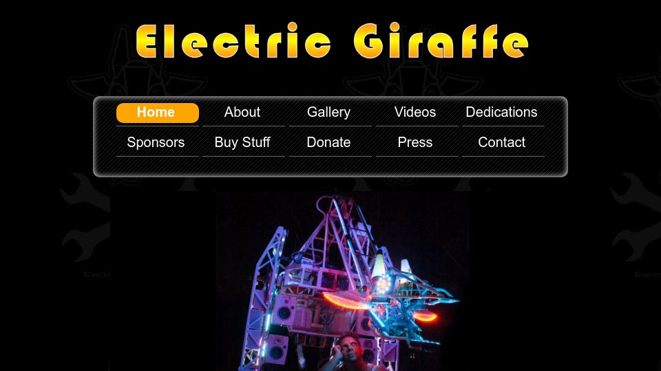 Screenshot of electricgiraffe.com: Electric Giraffe (2016)