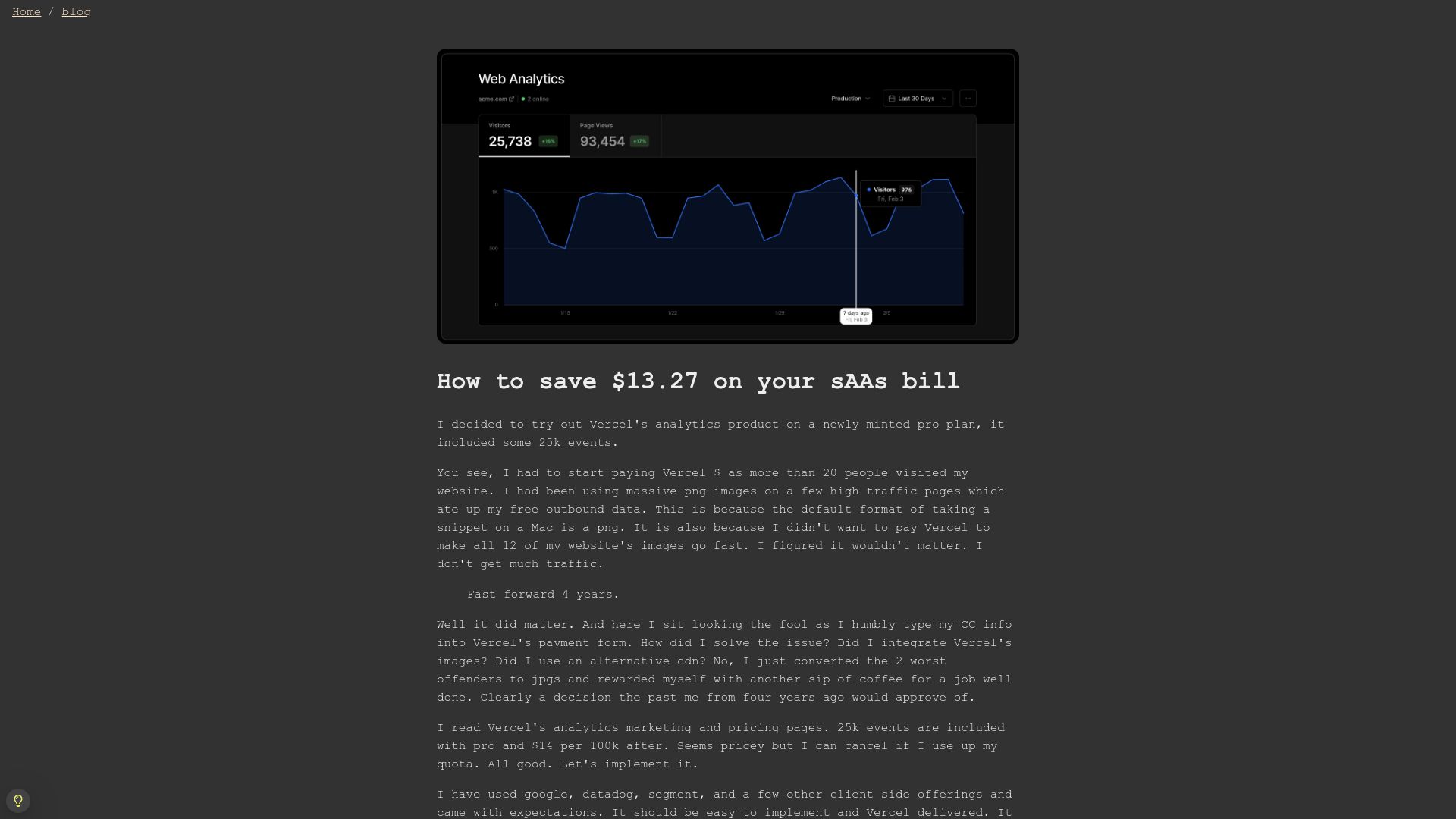 Screenshot of dgerrells.com: How to save $13.27 on your SaaS bill