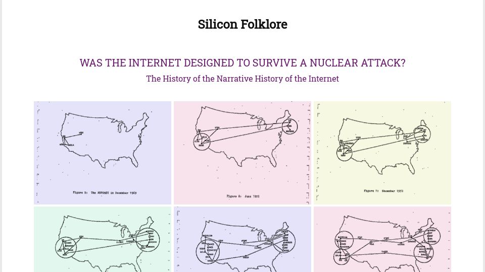 Screenshot of siliconfolklore.com: Was the Internet created to survive a nuclear strike? (2022)