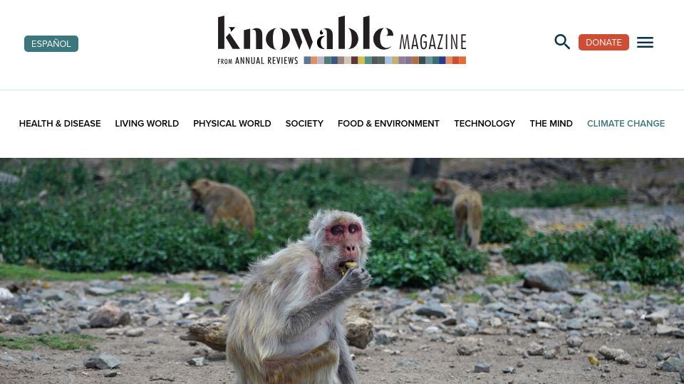 Screenshot of knowablemagazine.org: It's not just us: Other animals change their social habits in old age
