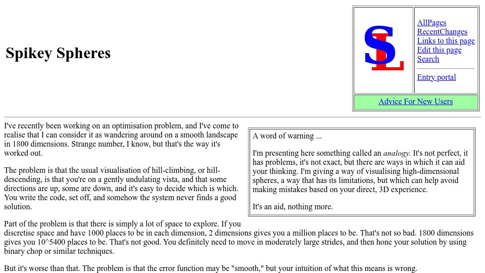 Screenshot of penzba.co.uk: Spikey Spheres (2010)