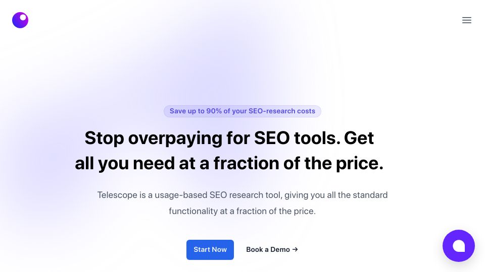 Screenshot of withtelescope.com: Show HN: I’ve made a cheaper SEO research tool