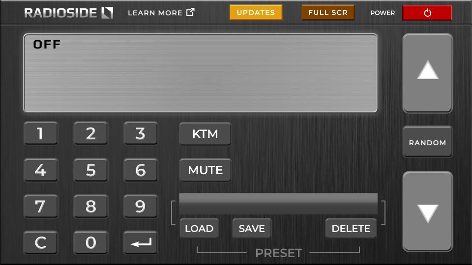 Screenshot of radioside.com: RadioSide turns your spare device into a radio