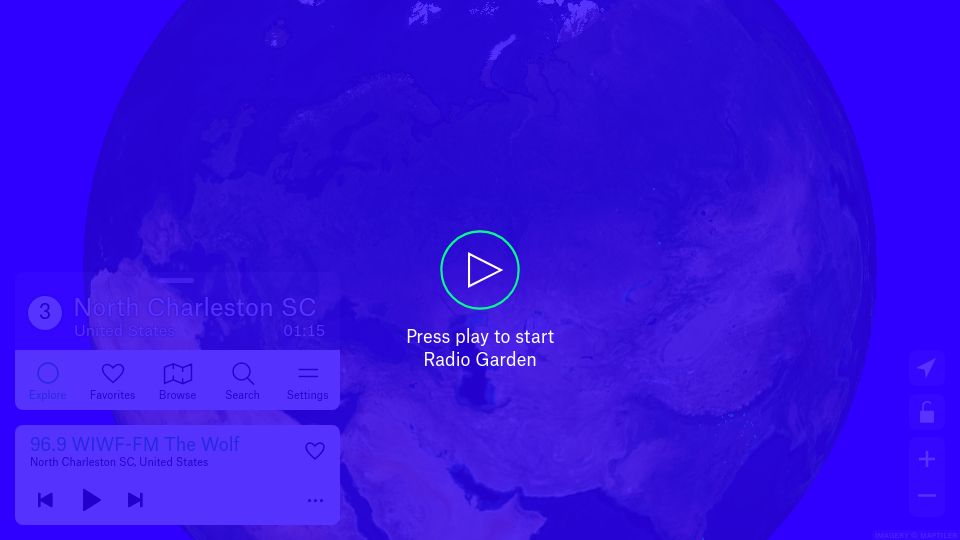 Screenshot of radio.garden: Radio Garden